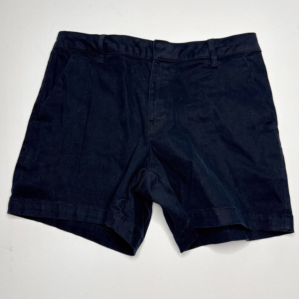 Banana Republic Women's 5" Black Chino Flat Front Shorts Stretch Classic Size 10